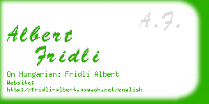 albert fridli business card